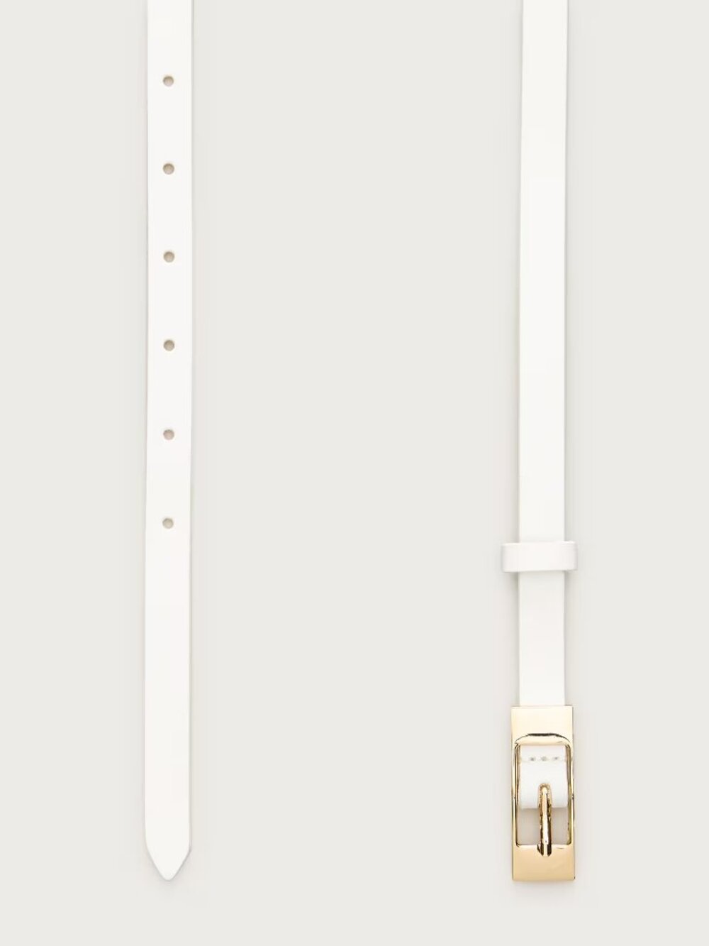 J. Crew Skinny Italian leather belt - White with Gold Buckle - Picture 2 of 5